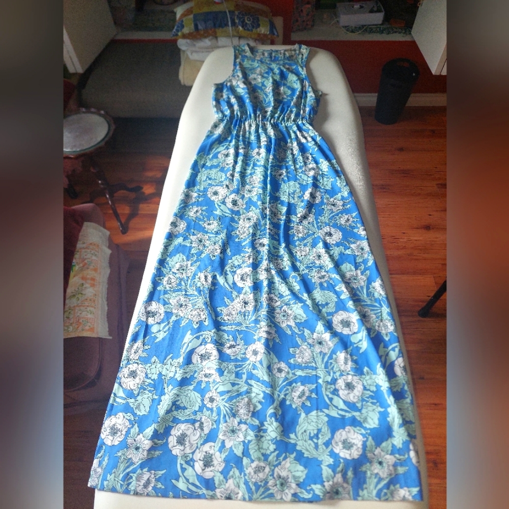 Floral Blue Maxi Dress